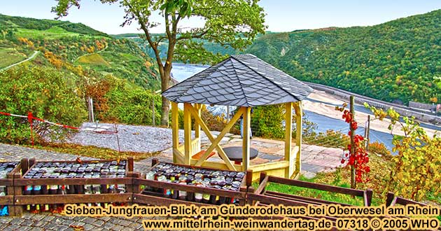 Sieben-Jungfrauen-Blick auf der Rheinhhe am Gnderodehaus bei Oberwesel am Rhein