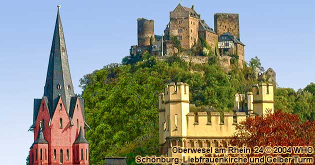 Schnburg bei Oberwesel am Rhein, Liebfrauenkirche und Gelber Turm