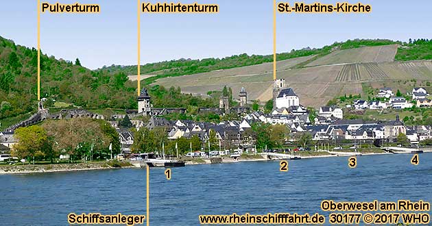 Oberwesel Rheinschifffahrt Schiffsanleger