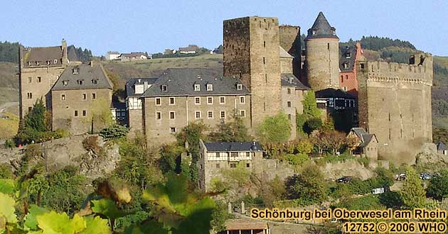 Schönburg bei Oberwesel am Rhein, Mittelrhein zwischen Rüdesheim, Loreley und Koblenz